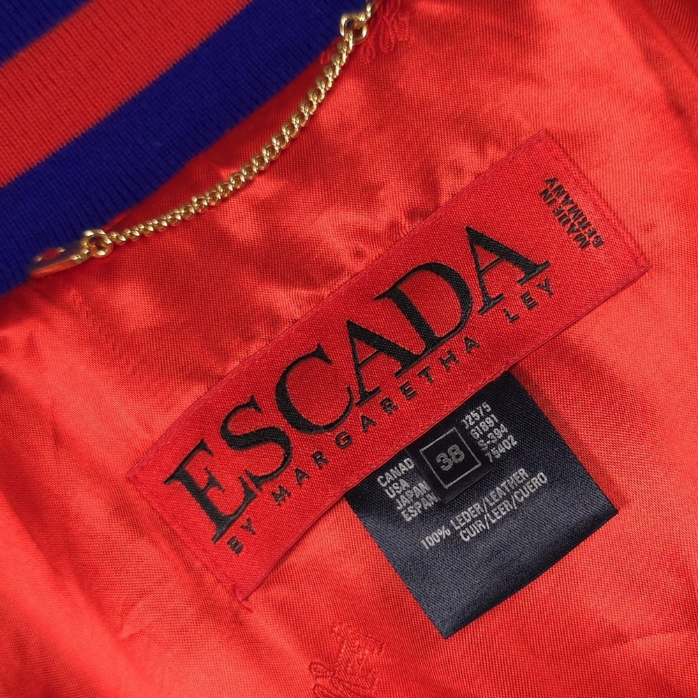 ESCADA MARGARETHA LEY GERMANY MADE 100% LEATHER Suede Jacket EU 38 US 6-8 RARE - Picture 2 of 14
